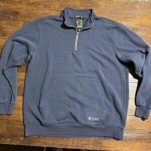 NOBLE OUTFITTERS Men's Blue Quarter Zip Sweater Pullover Size Large